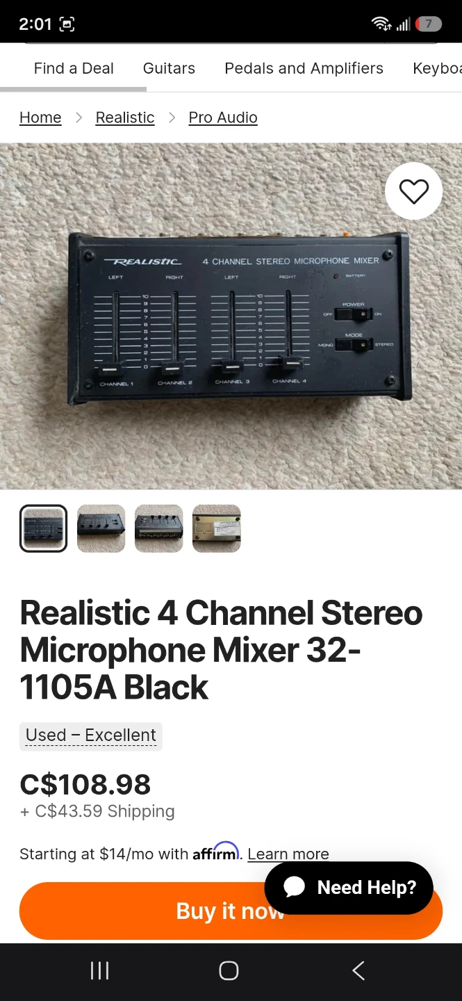 Realistic 4 Channel Stereo Microphone Mixer 32-1105A Black - photo 2