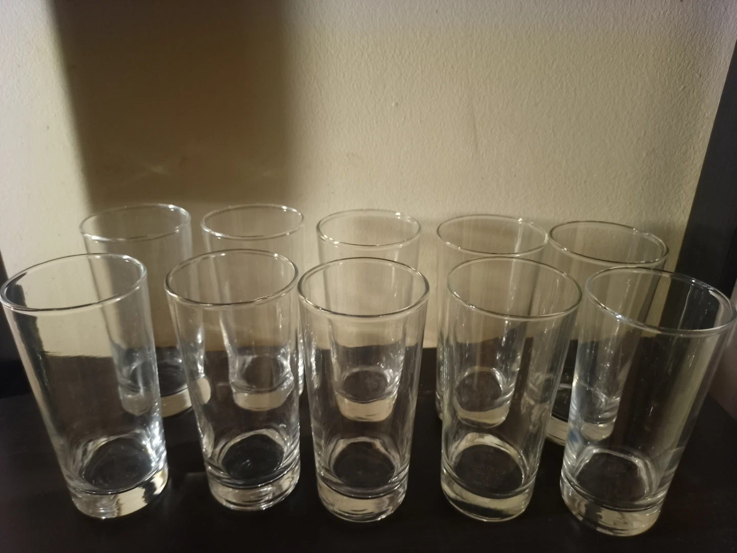 Set of  10 Clear Glass Tumblers