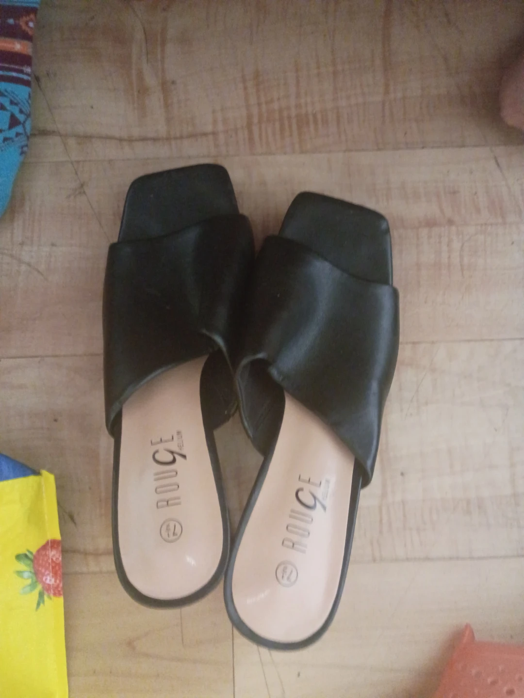 ROUGE Black Slide Sandals