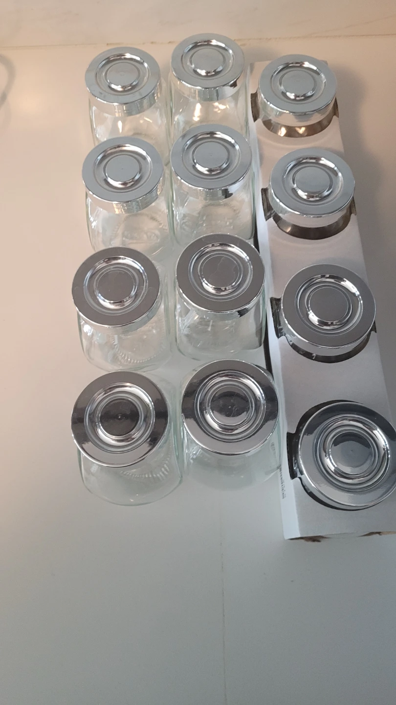 Glass jar / Spice Jar with lids (set of 12 - almost new) - photo 2