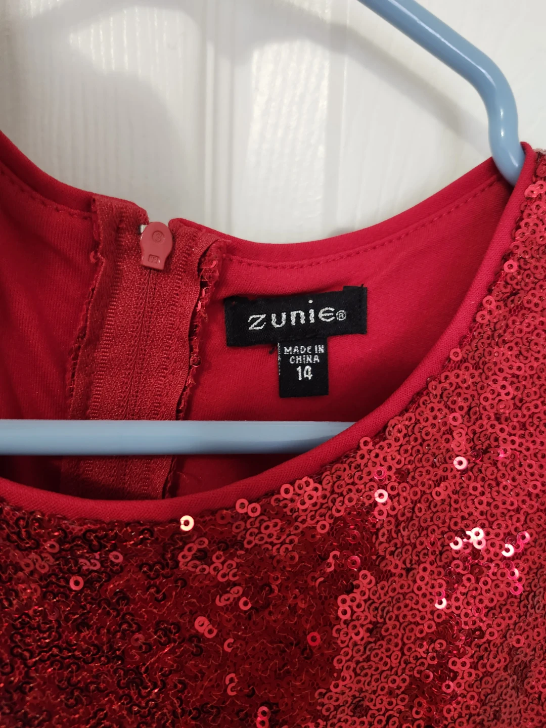 Zunie Red Sequin Tulle Dress - Size 14 - photo 2