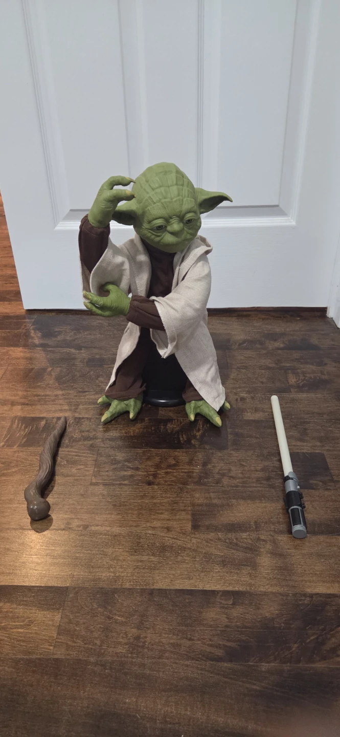 Star Wars Yoda Figure with Lightsaber and Staff
