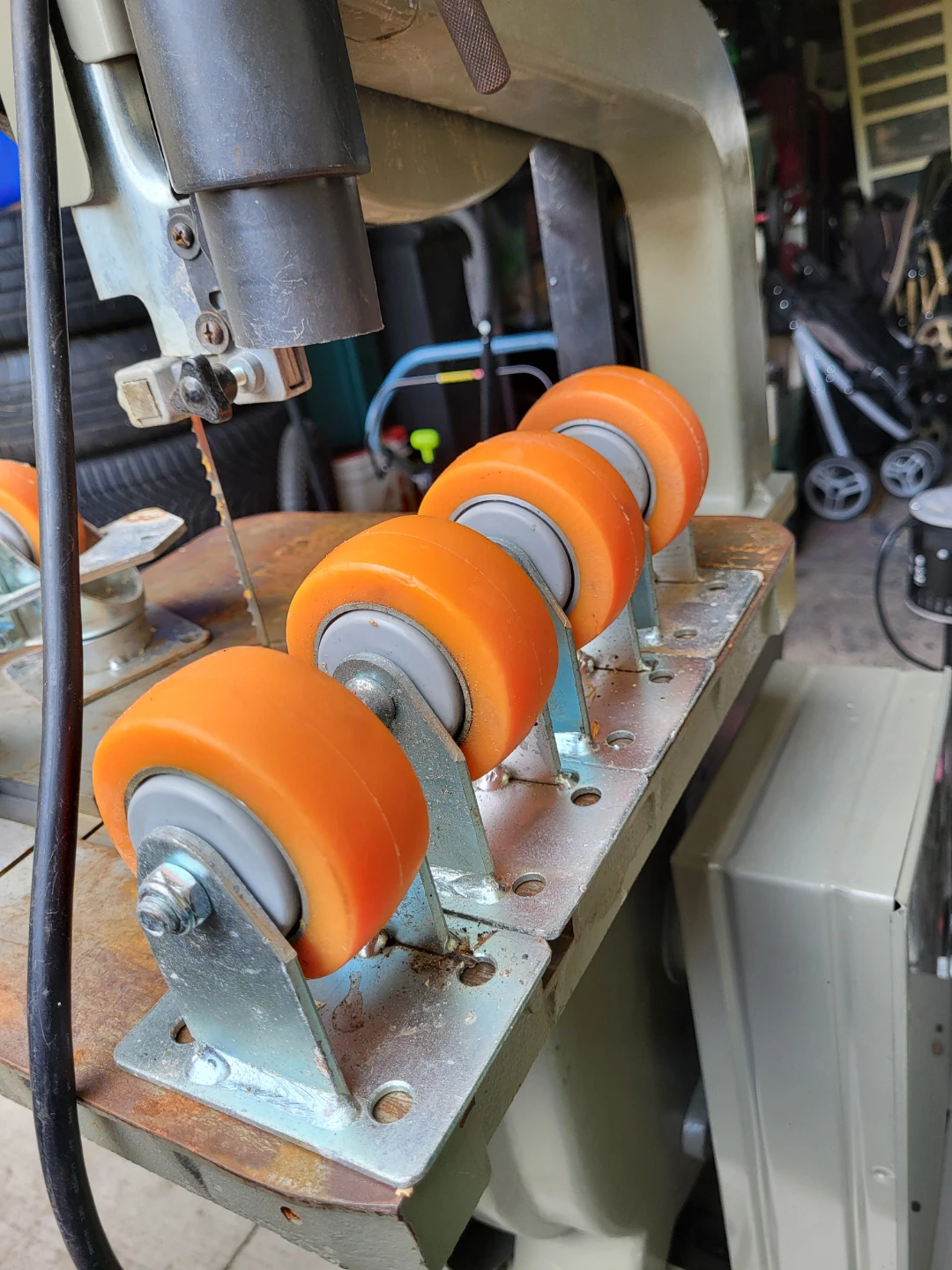 Orange Casters Wheels Set 4 straight and 2 swival