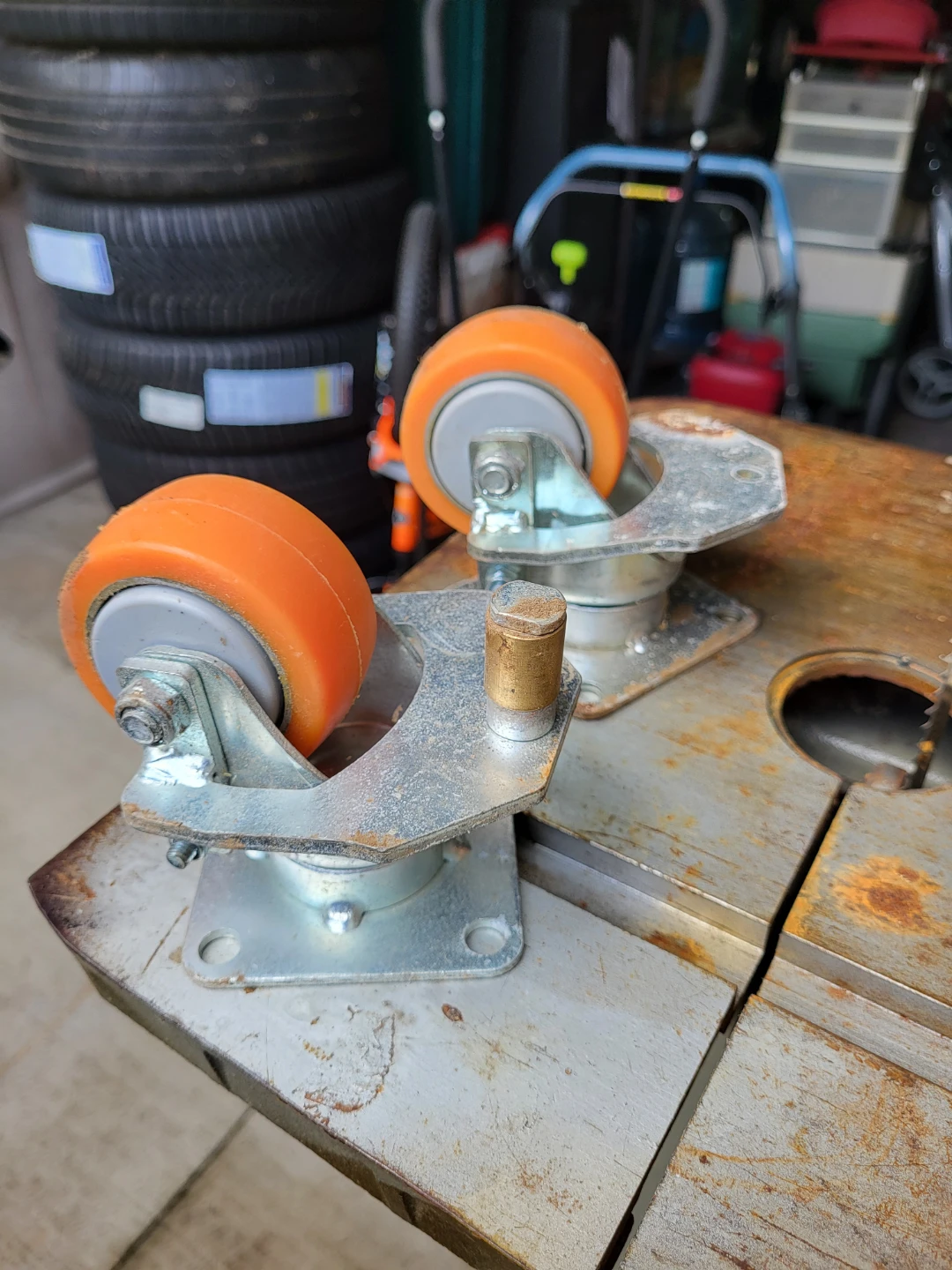 Orange Casters Wheels Set 4 straight and 2 swival - photo 2