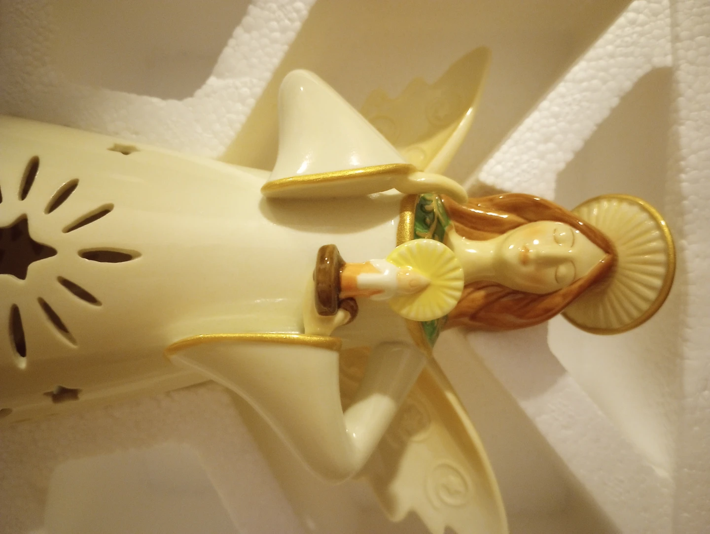 Vintage Ceramic Light Up Christmas Angel Ornament - photo 4