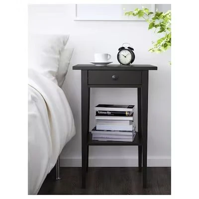 IKEA Hemnes Nightstand Side Table, Black Brown - photo 2