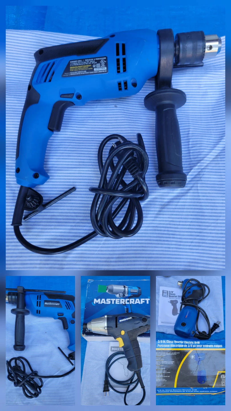 Mastercraft 1/2" Hammer Drill, Impact Wrench,  Quarter Drill