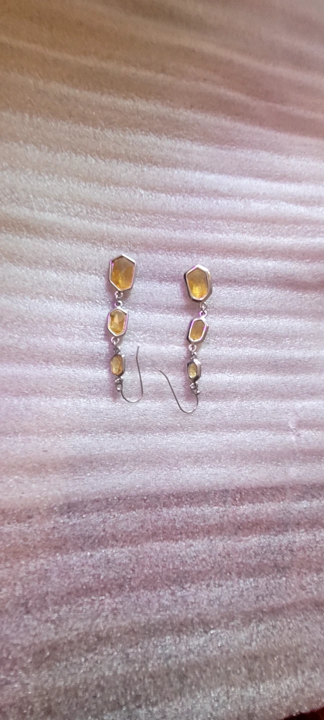 Yellow Gemstone Dangle Earrings - photo 5
