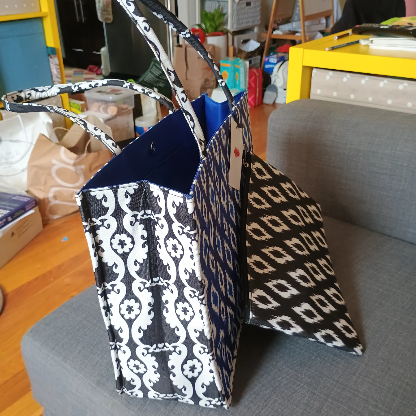 Khaadi Blue Ikat Print Tote Bag - photo 3