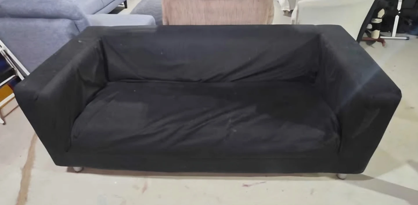 Black loveseat sofa (Ikea) with removable slip cover