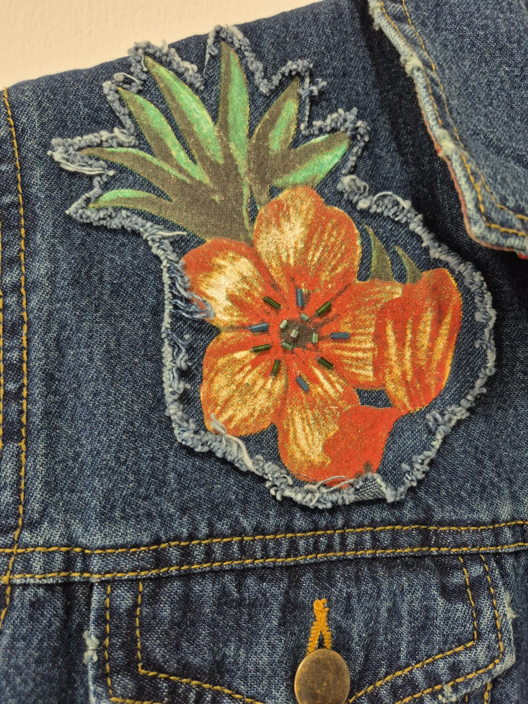 ATTITUDE Denim Jacket with Floral Embroidery - photo 3
