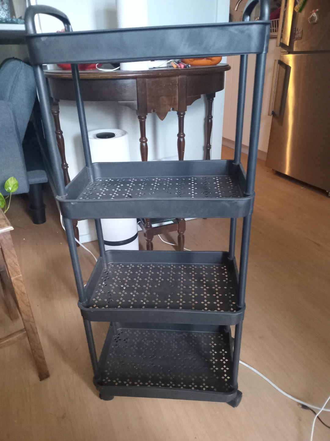 Black 3-Tier Rolling Utility Cart
