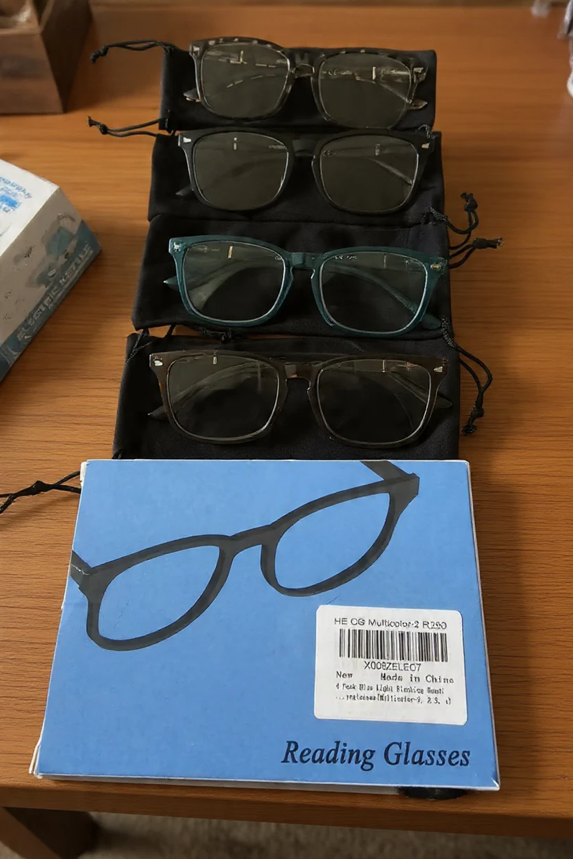 4 Pack Reading Glasses with Pouches