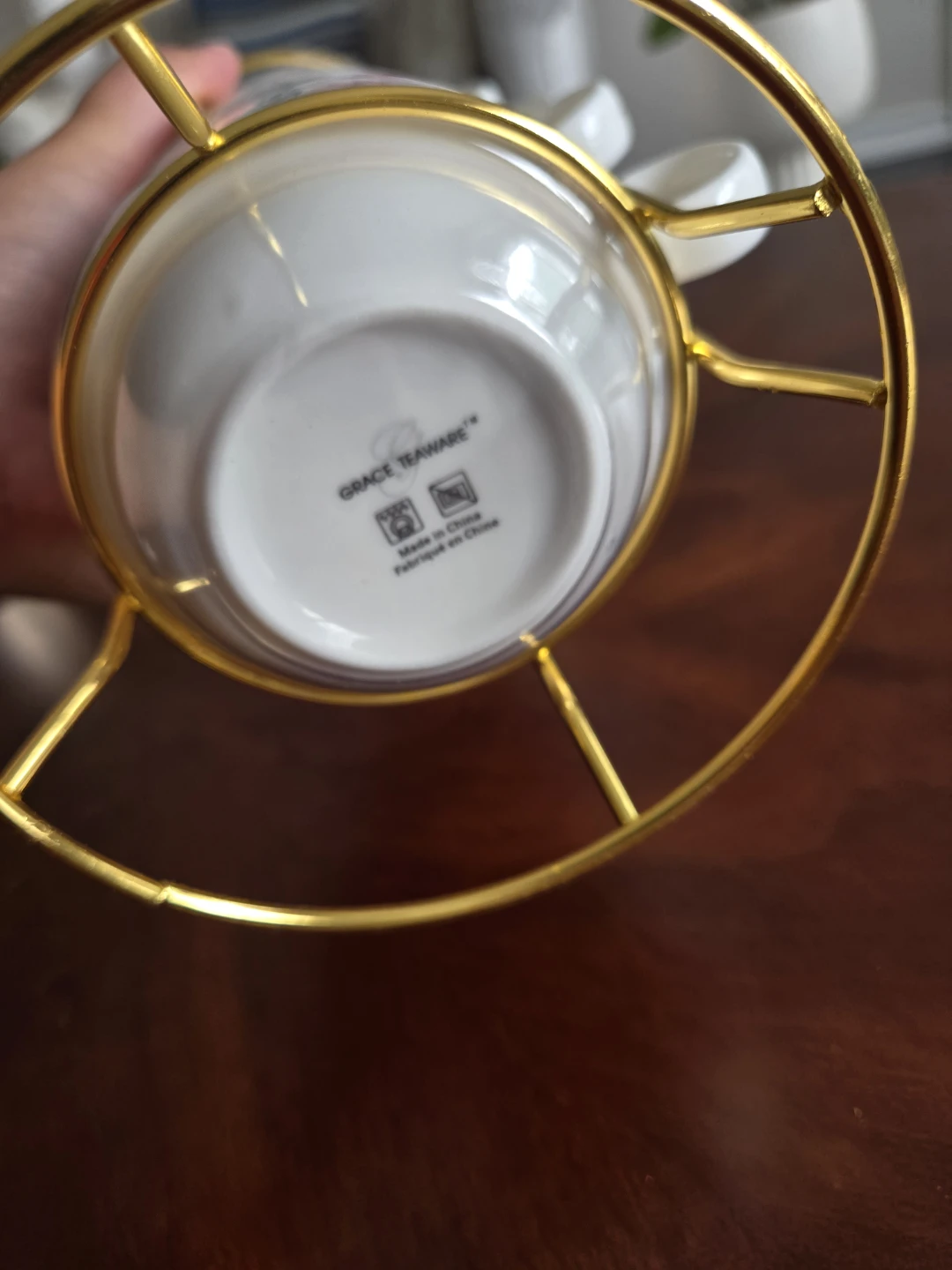 Grace Teaware Stackable Tea Cups Set with Gold Stand - photo 3
