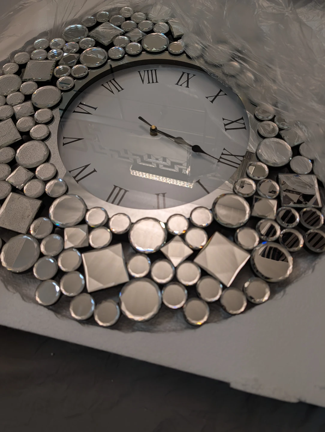 Decorative Wall Clock with Mirrored Accents - photo 2