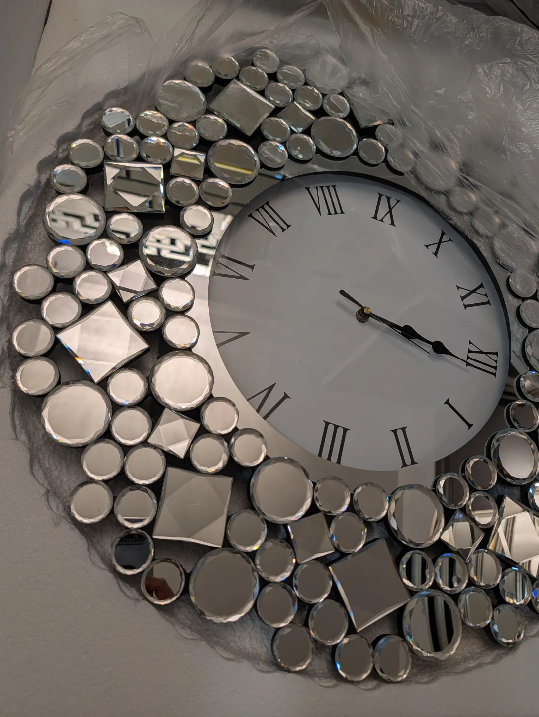 Decorative Wall Clock with Mirrored Accents - photo 3
