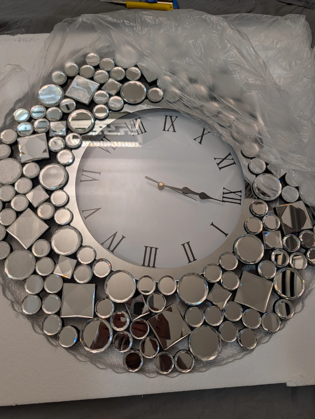 Decorative Wall Clock with Mirrored Accents - photo 4