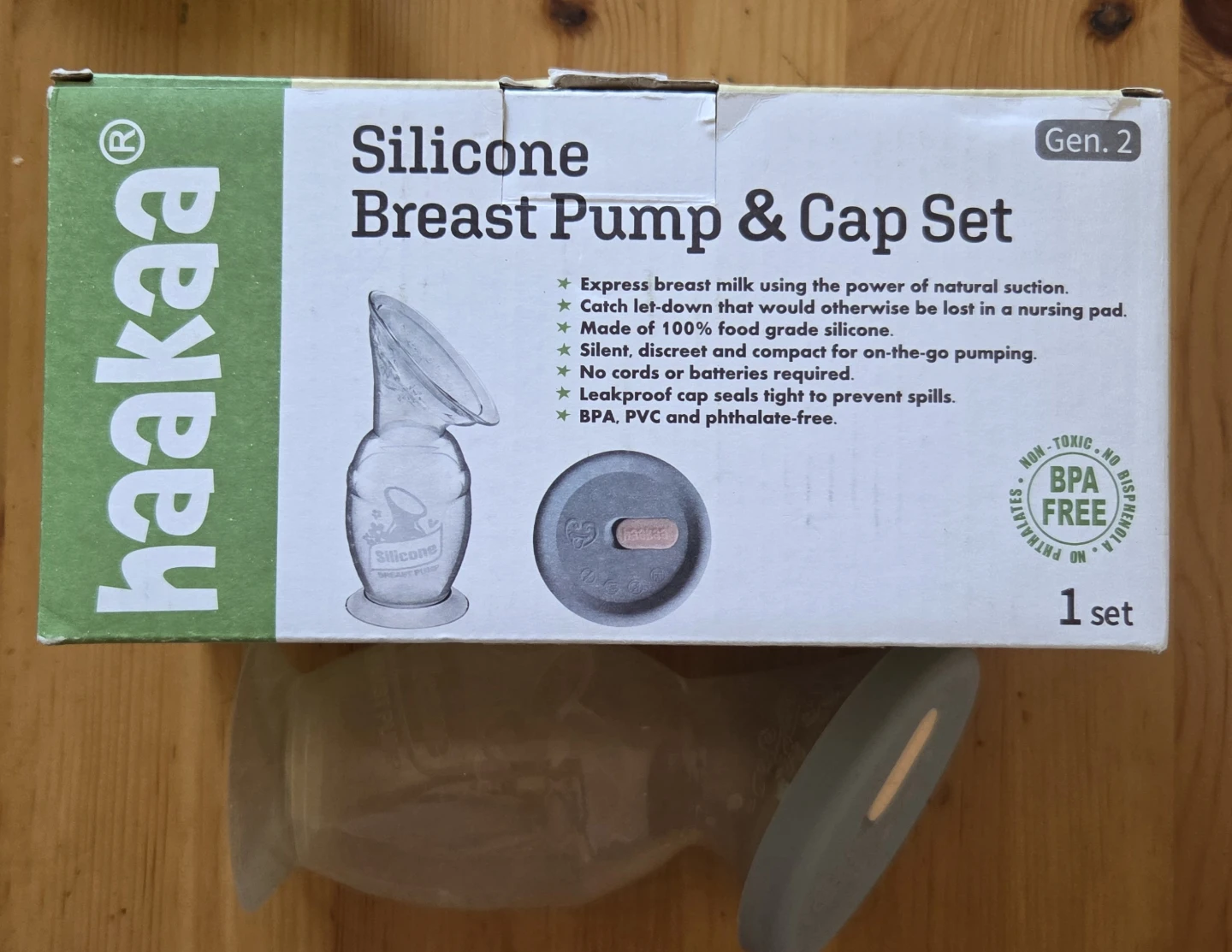 Haakaa Silicone Breast Pump & Cap Set - photo 2