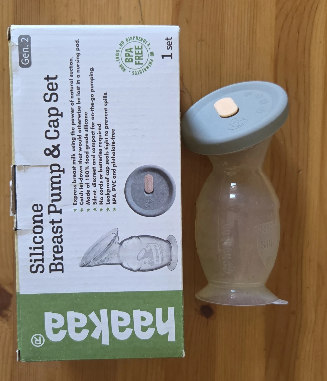 Haakaa Silicone Breast Pump & Cap Set - photo 3