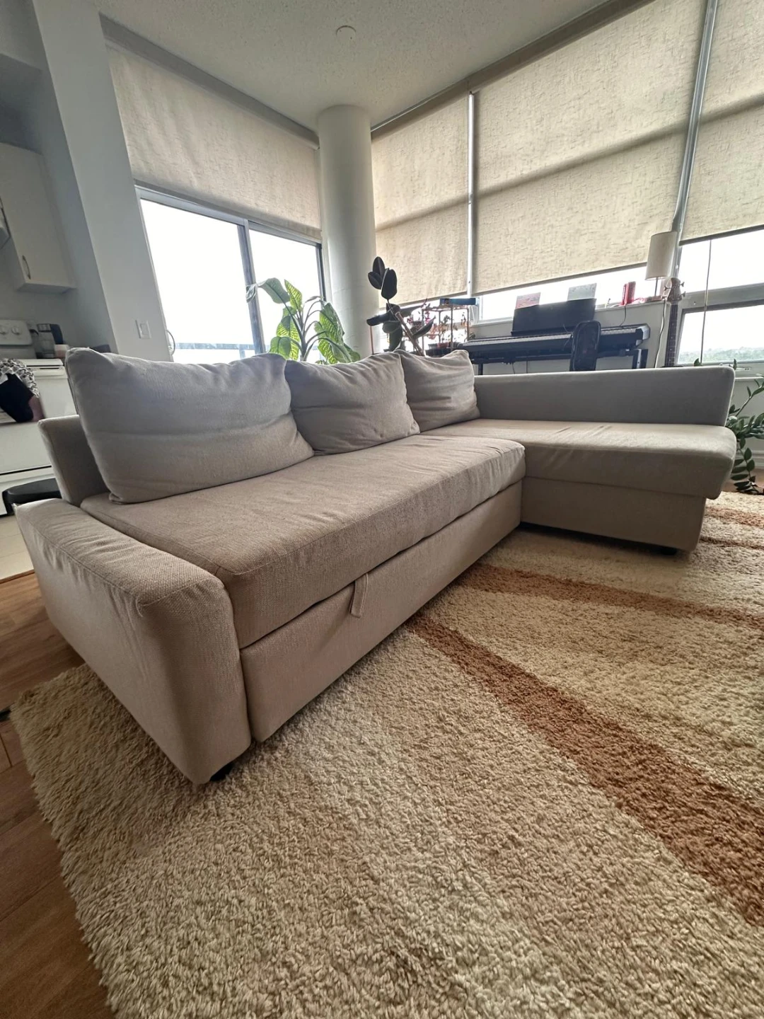 IKEA FRIHETEN Beige Sleeper Sectional Sofa with Storage - photo 2