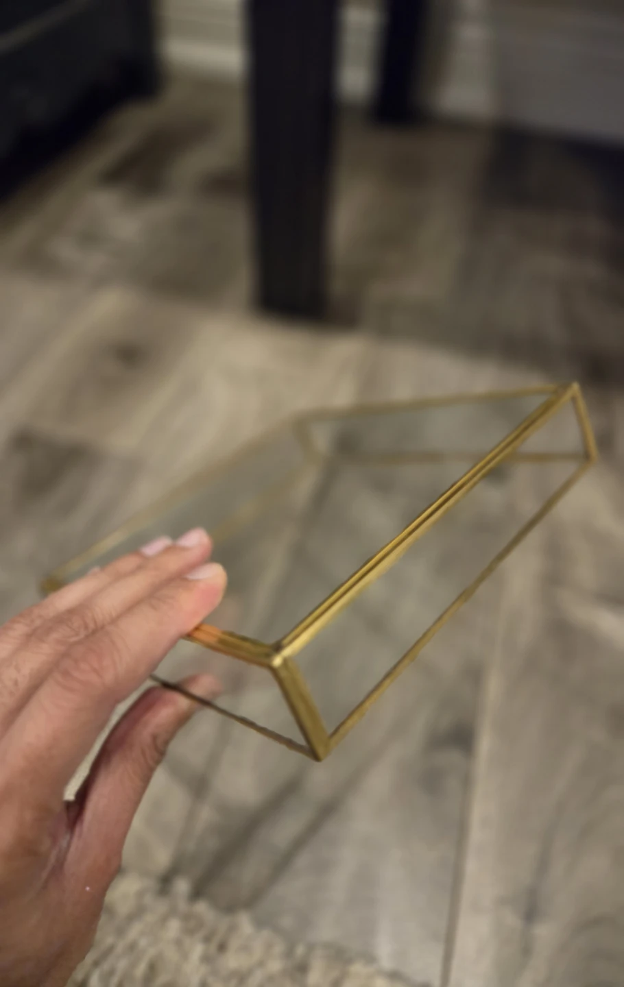 Glass and Gold Geometric Display Box - photo 2