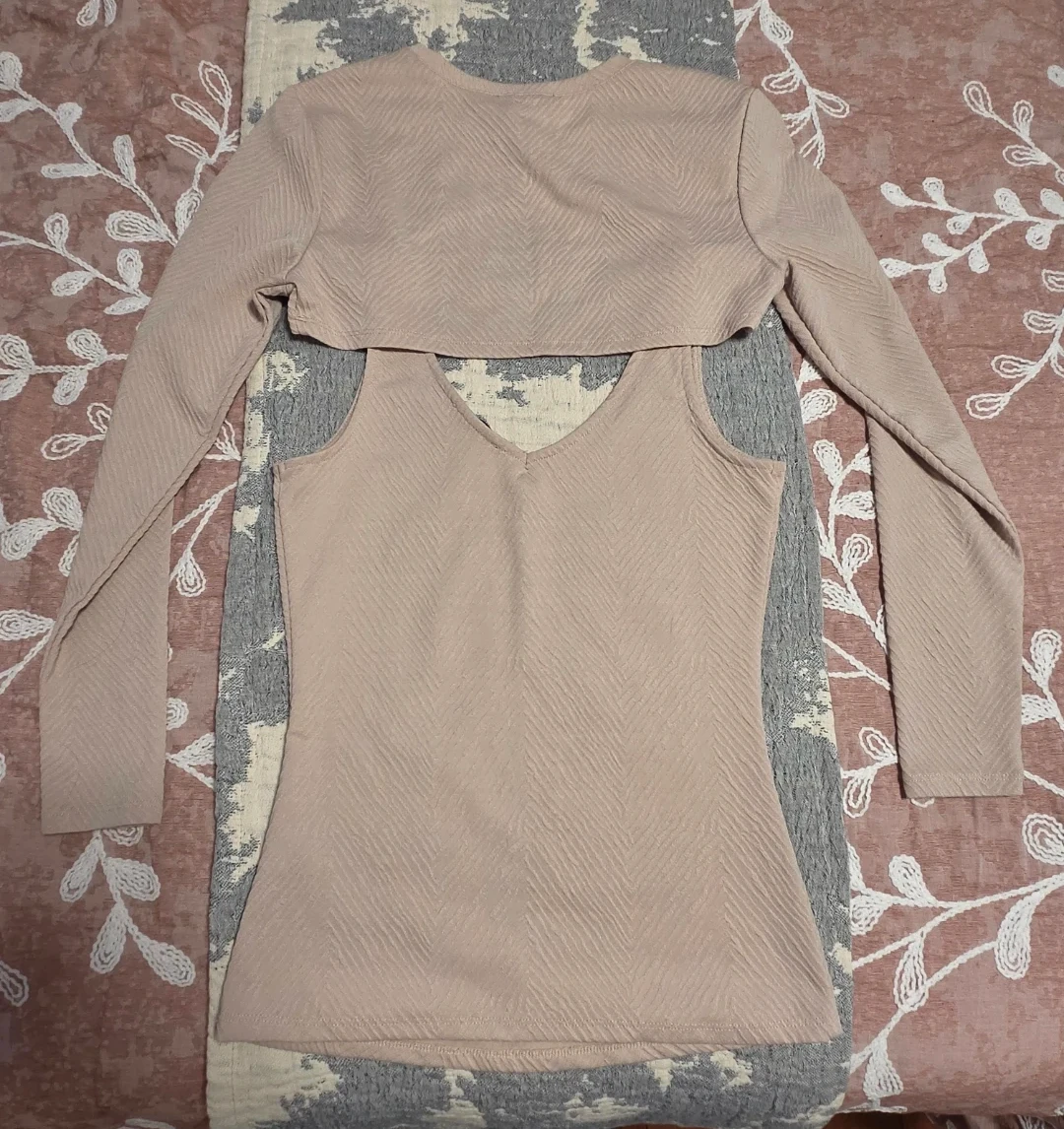 Suzy Shier Beige 2-piece Top - photo 4