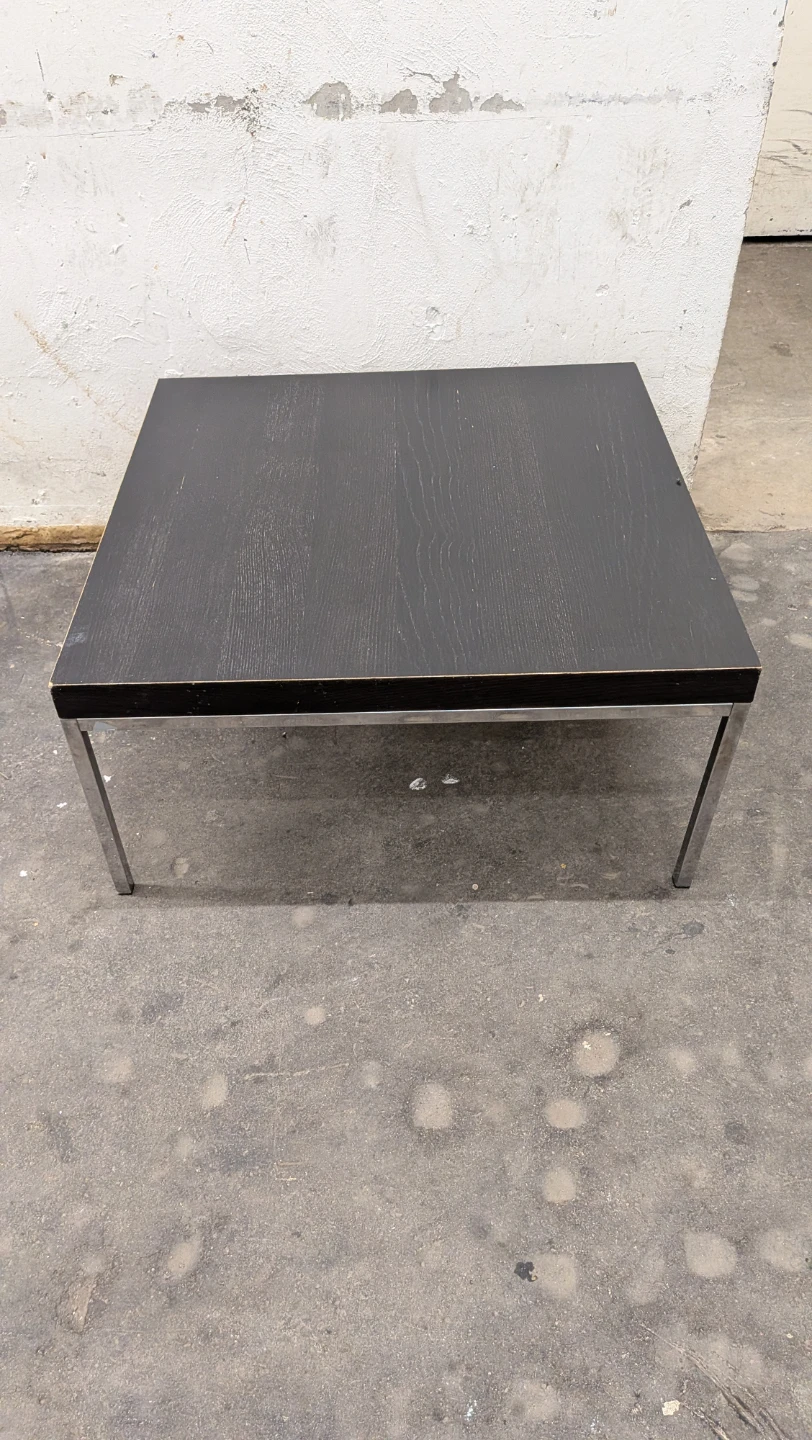 Square Coffee Table - Black Top with Chrome Legs