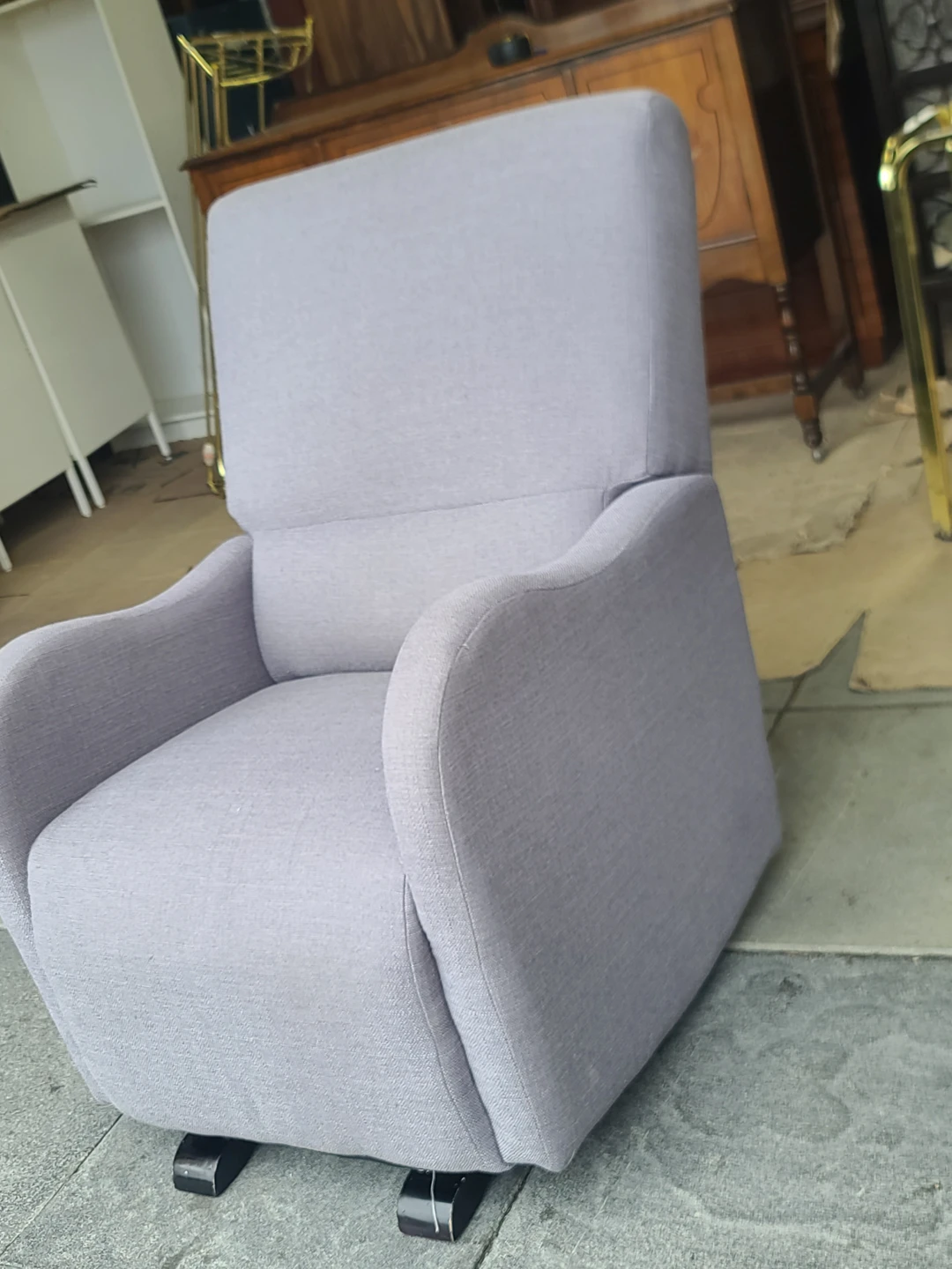 Modern Lavender Upholstered Glider Recliner - photo 3