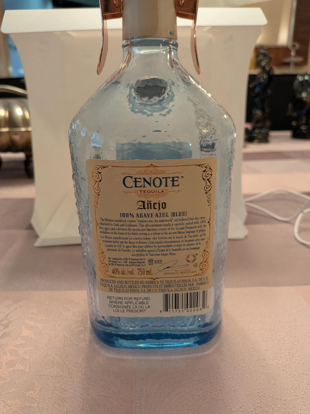 Empty Cenote Añejo Tequila Bottle - photo 4