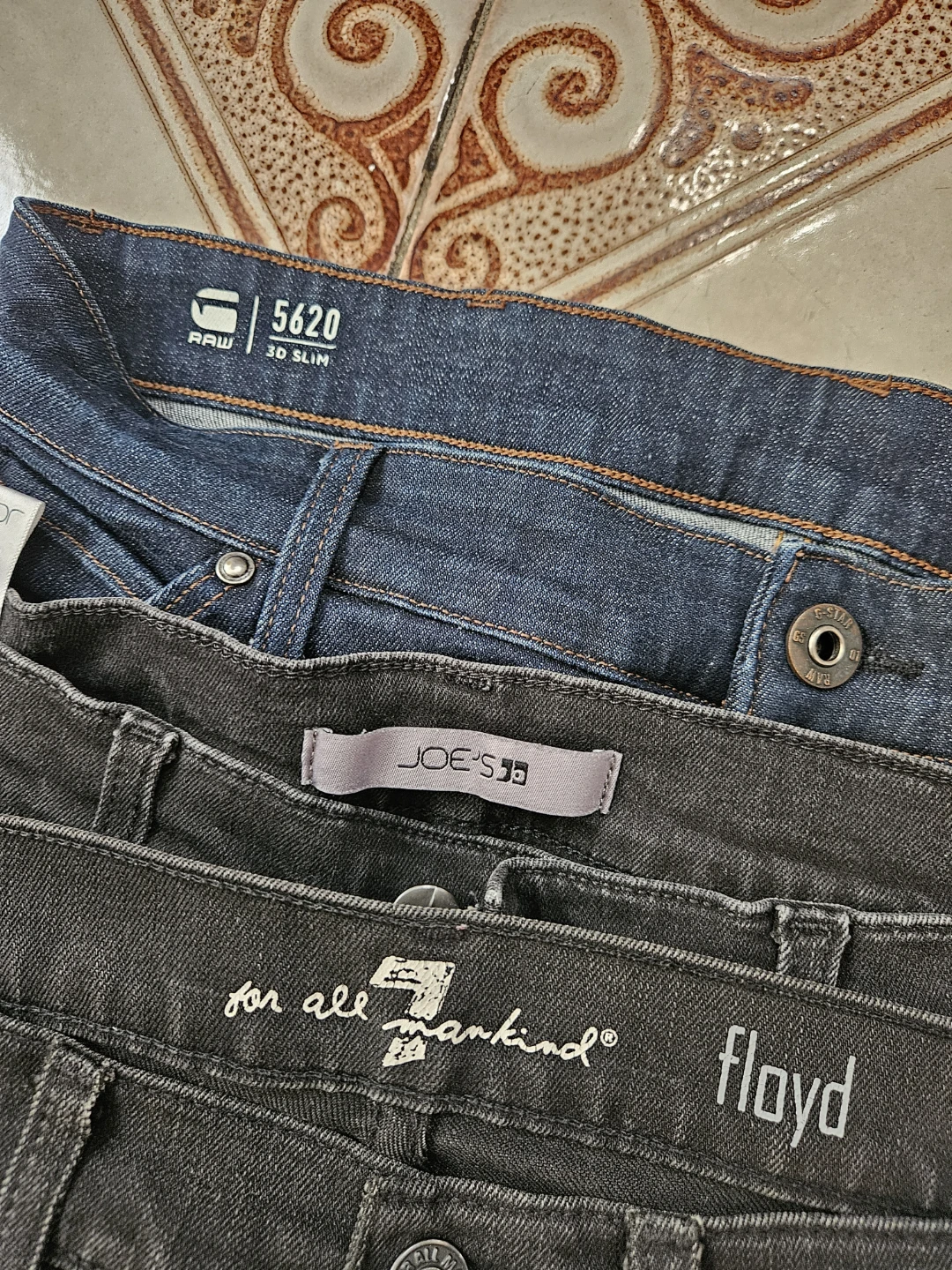 3 mens expensive jeans size 33x32 slim - photo 3