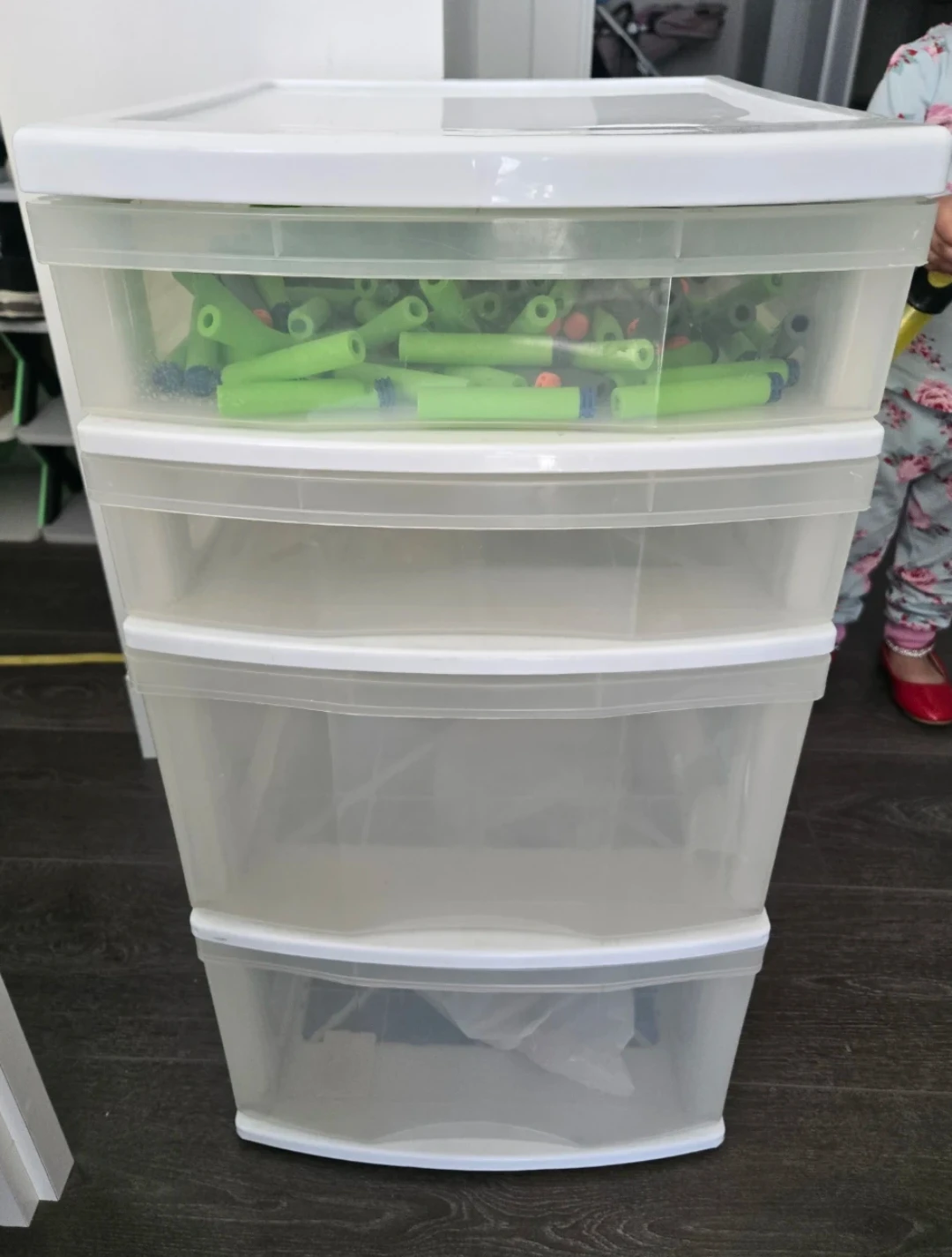 Clear Plastic 4-Drawer Storage Unit