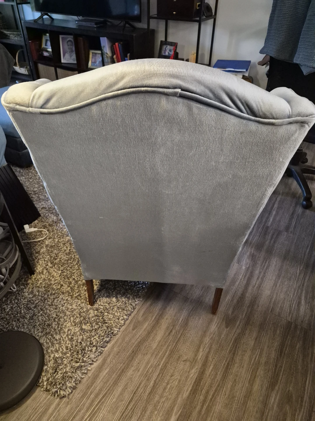 Light Blue Wingback Armchair - photo 3