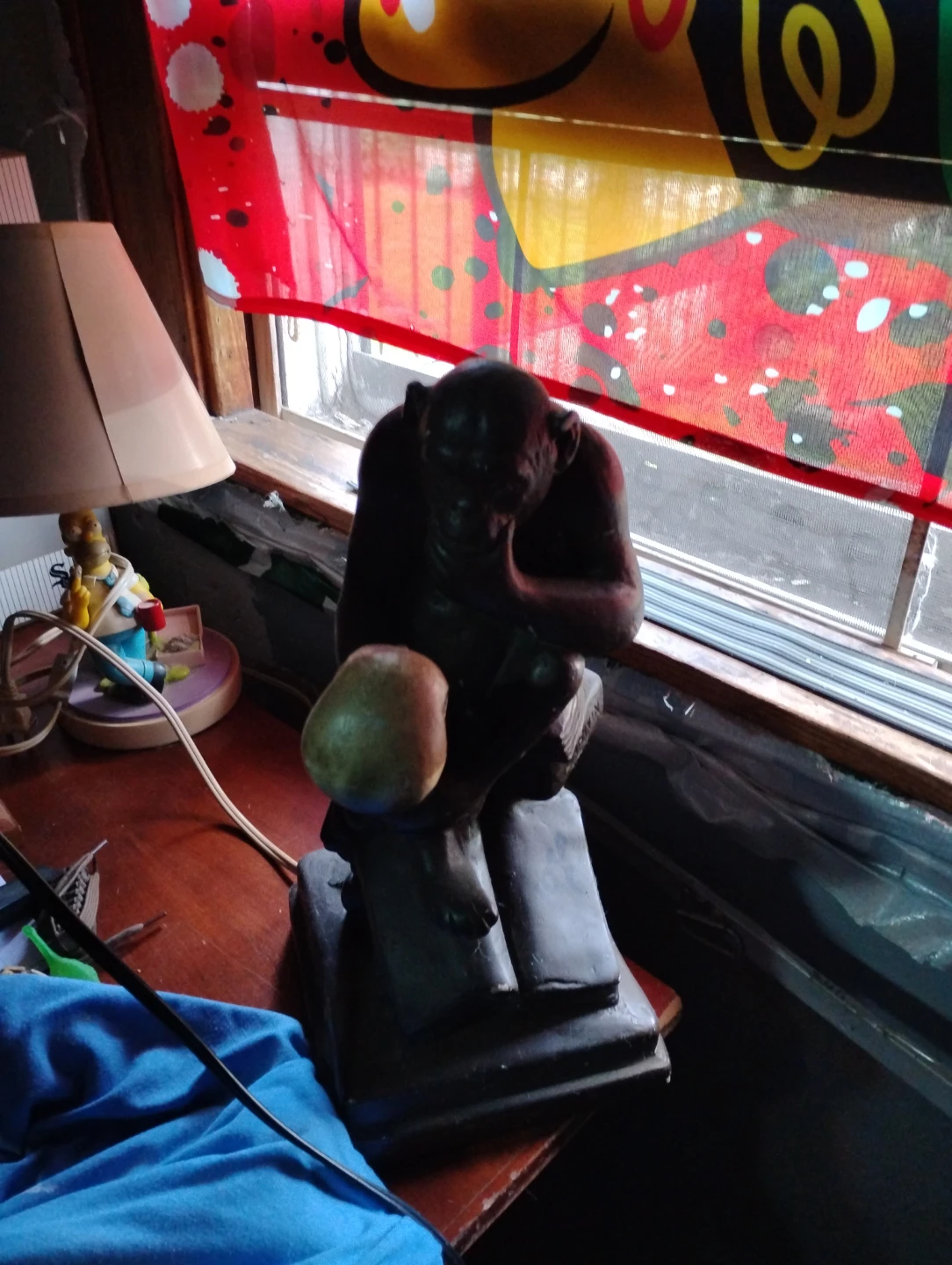 Monkey Figurine with skull