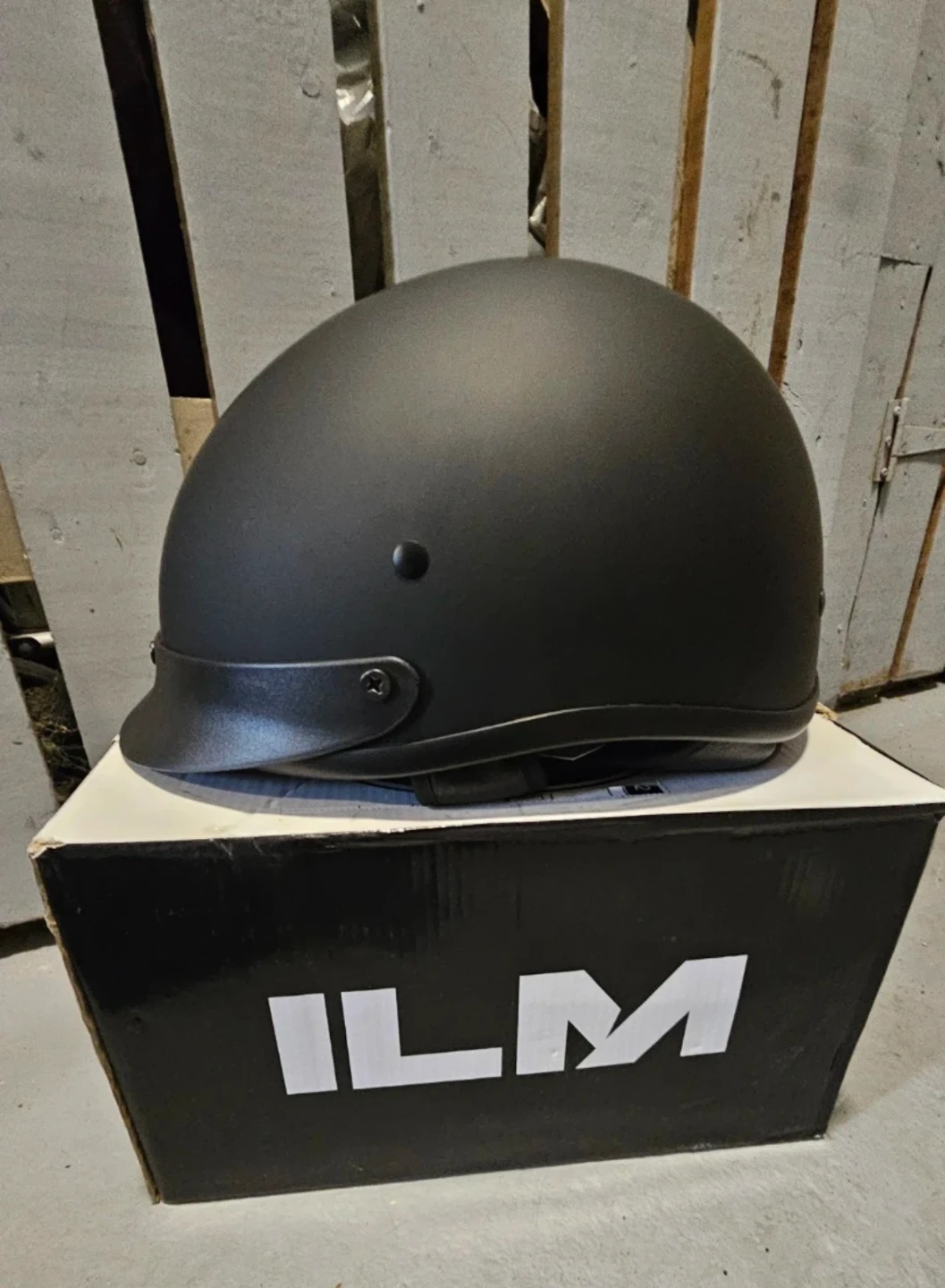 New ILM Motorcycle Helmet - Matte Black - Size L