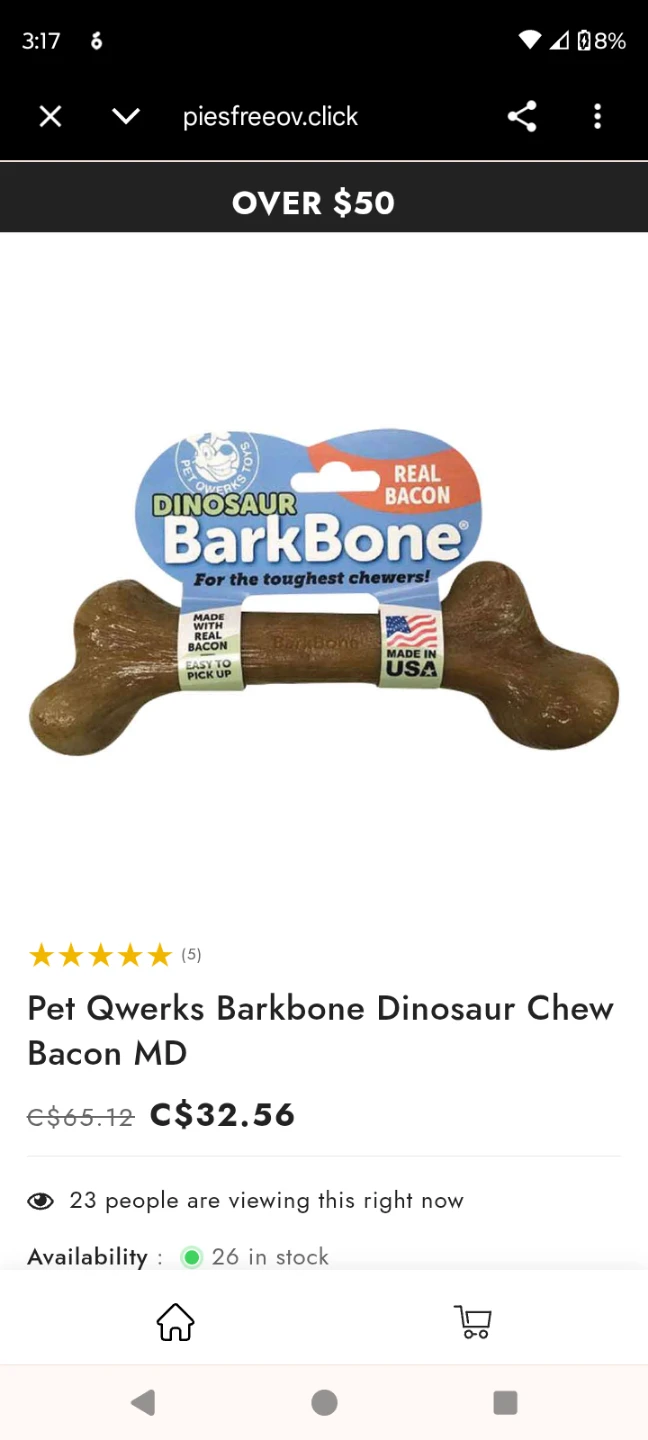 Pet Qwerks Dinosaur BarkBone Real Bacon Chew - photo 3