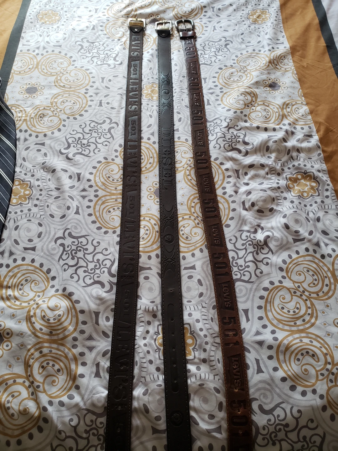 Bundle of 3 Men's Belts: Levi's, Diesel, and 501