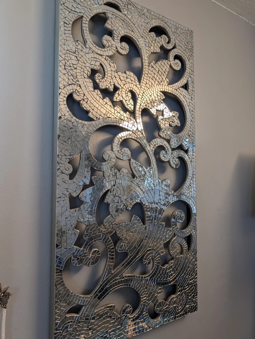 Silver Mosaic Wall Art Panel - photo 2
