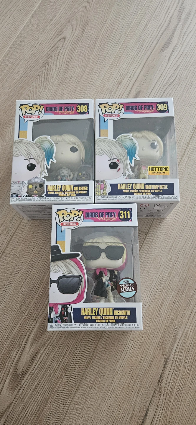 Funko Pop! Birds of Prey Harley Quinn Figures (308, 309, 311)