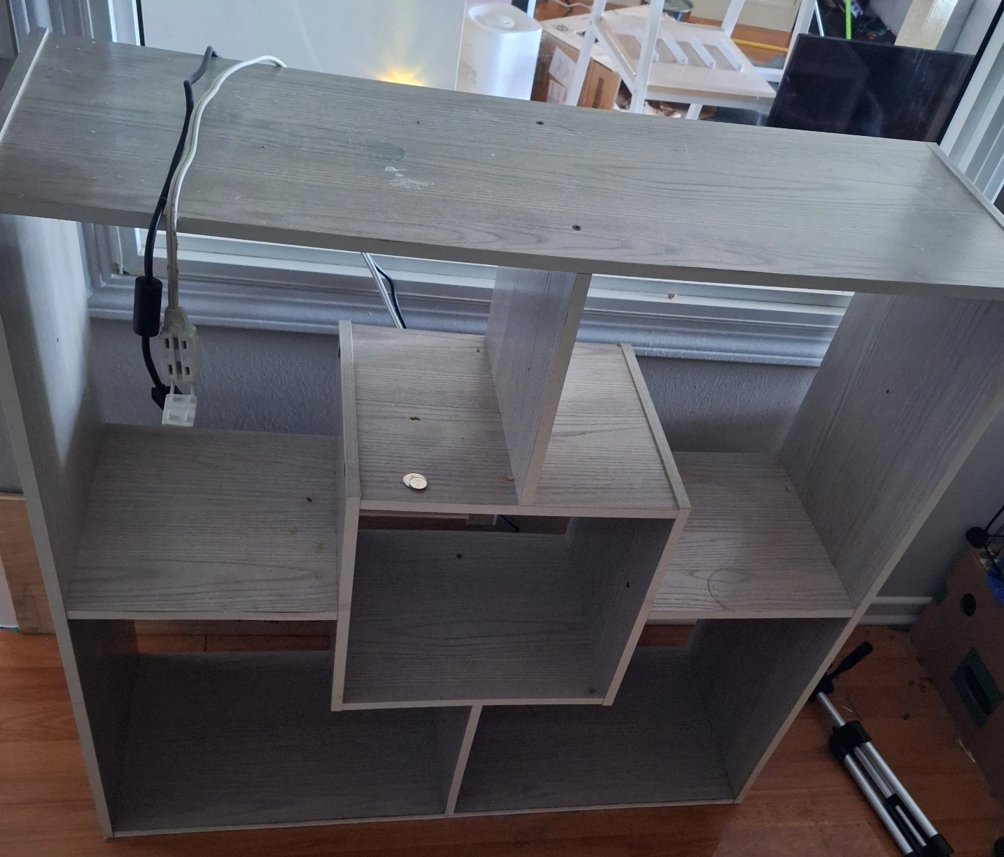 Grey Wood-Look Shelf Unit