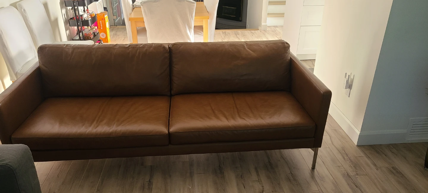 West Elm Banks Sofa - Brown Leather - photo 2