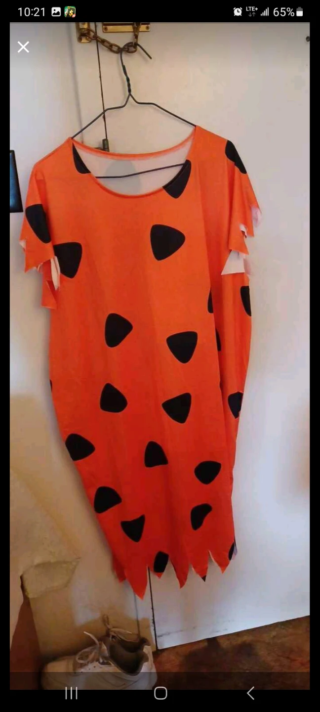 Orange and Black "Flintstones" Style Costume Tunic