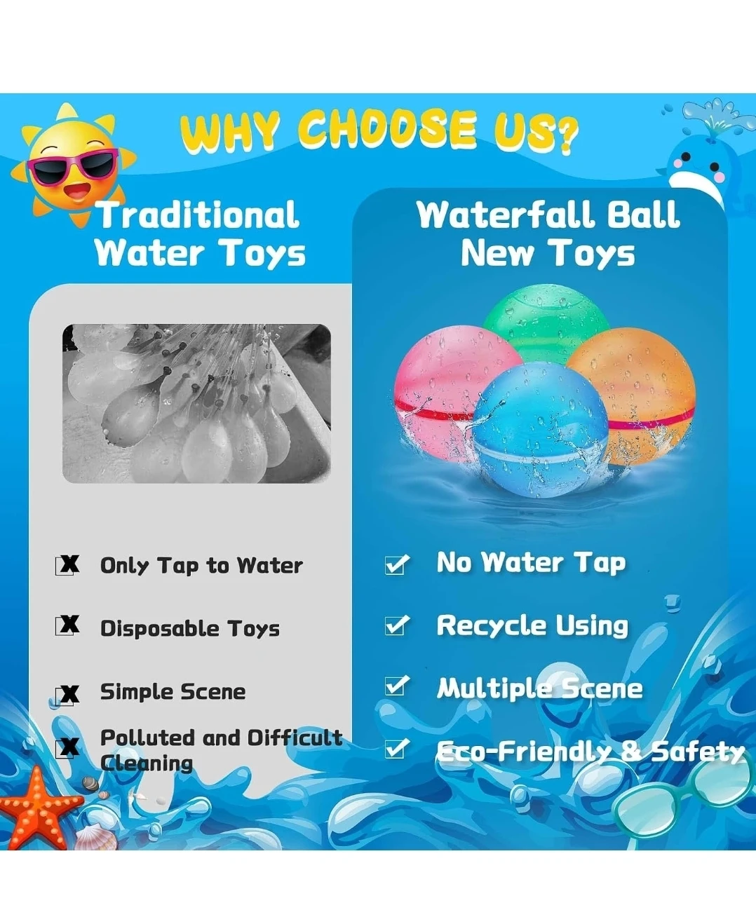 ❤️ Reusable Magnetic Water Balloons (Pack of 12) - New - photo 5
