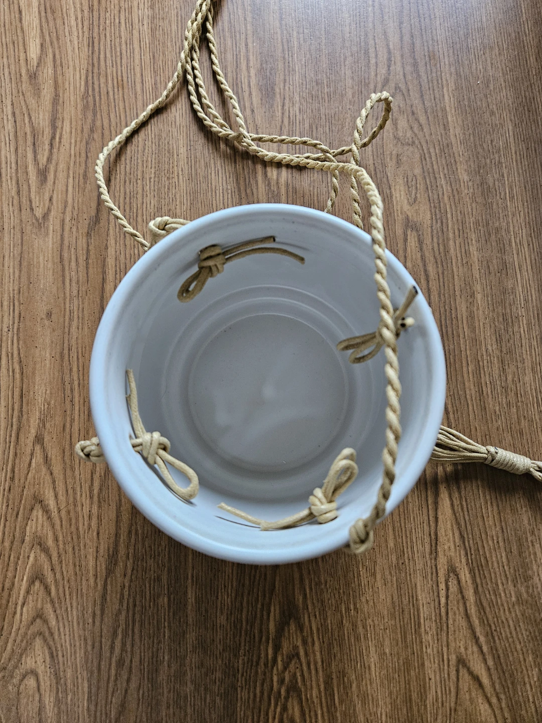 NEW Ashland Ceramic Hanging Planter Pots Set of 2 - photo 2