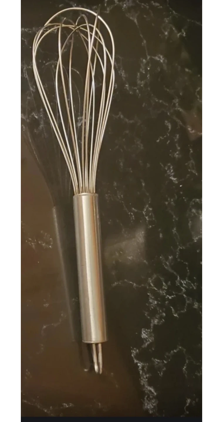 Silver stainless steel whisk