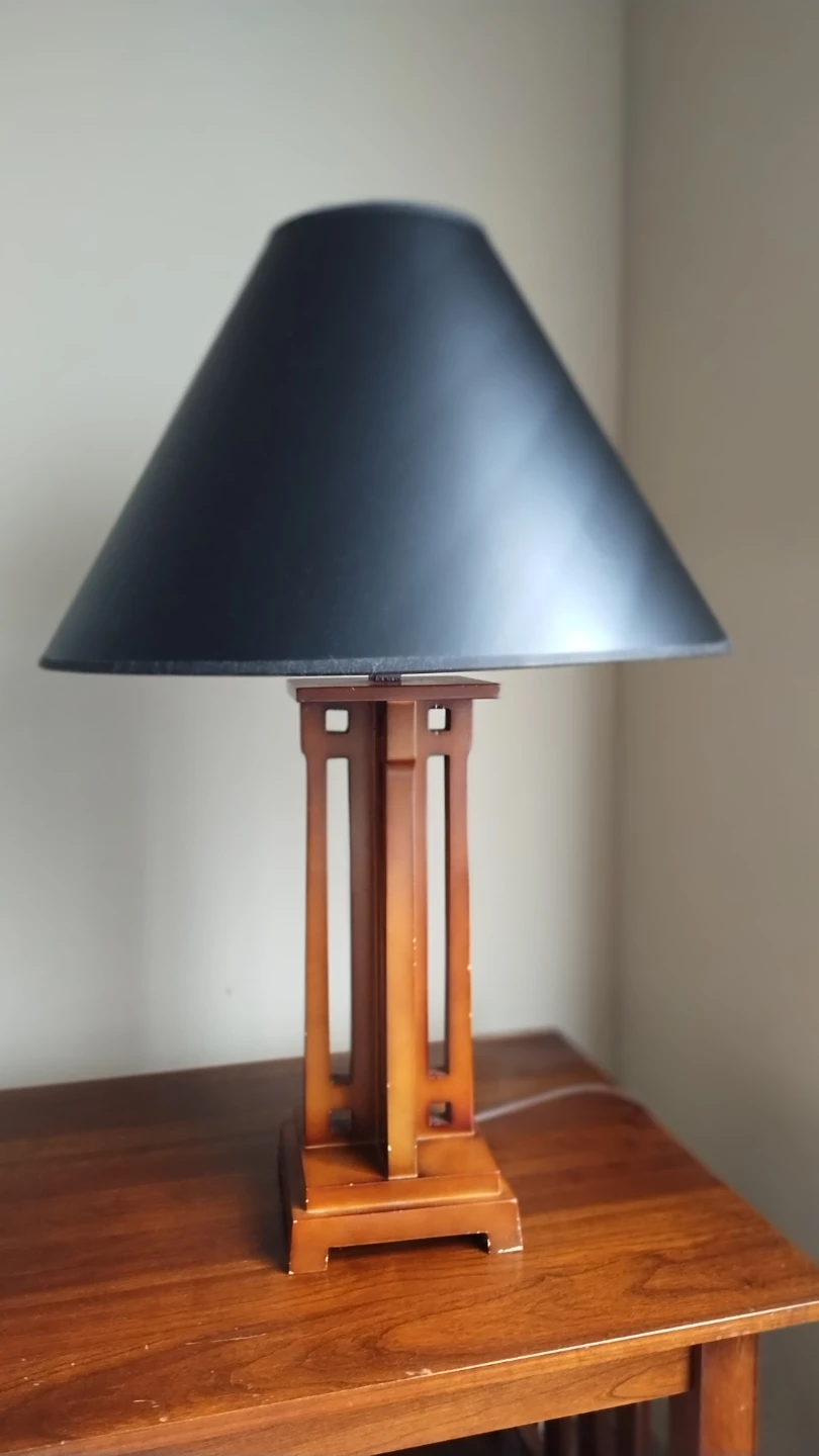 Mission Style Table Lamp with Black Shade