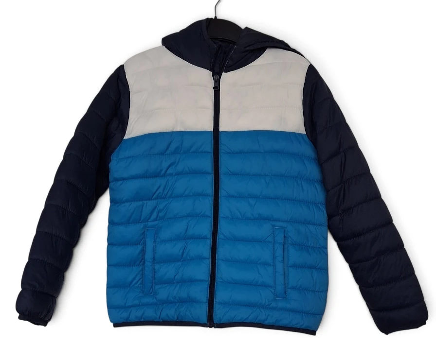 George. Puffer Jacket - Blue/White/Navy - M/M (7-8)