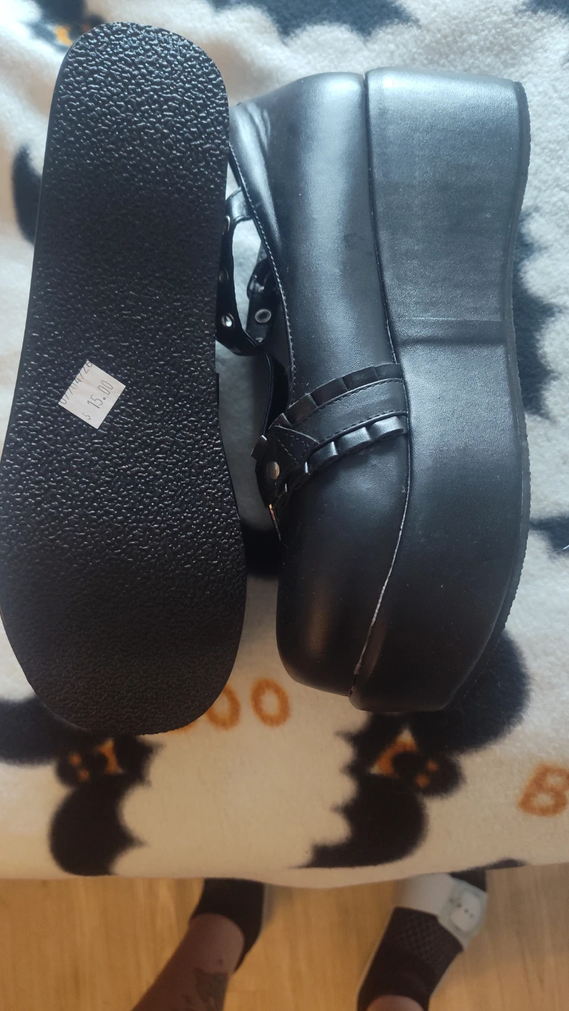 Black Platform Mary Jane Shoes with Heart Buckle - photo 3