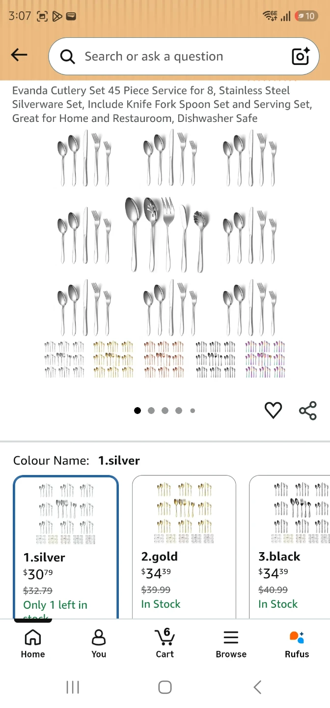 Evanda Cutlery Set 45 Piece Stainless Steel Silverware - photo 3