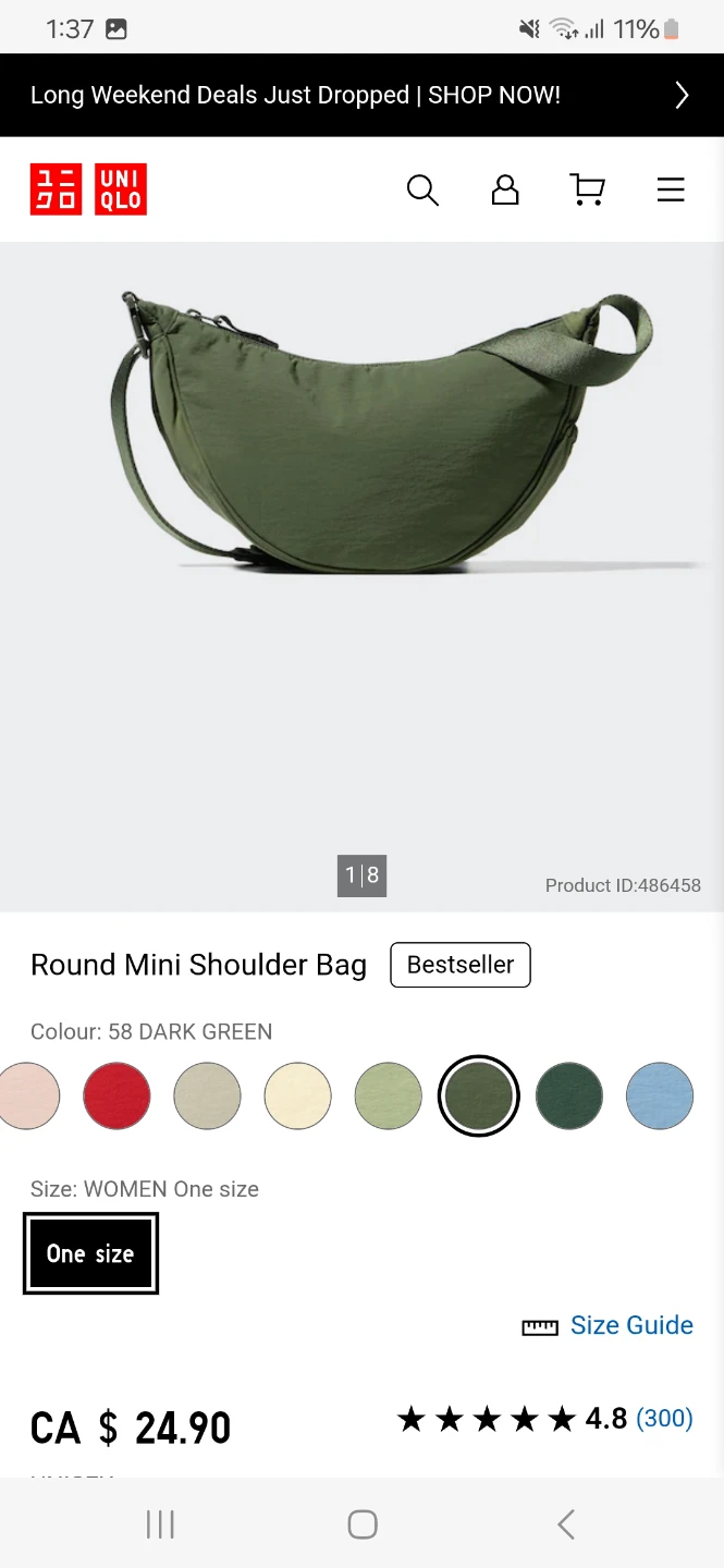 UNIQLO Round Mini Shoulder Bag - Dark Green - photo 2