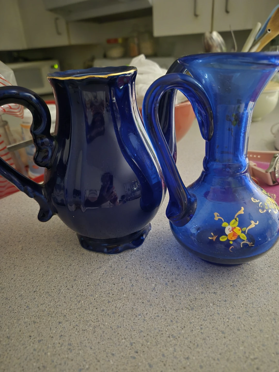 Blue Ceramic and Glass Pitchers - photo 2